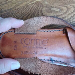 Brown CONNIE Sandals 
Made in Brasil logo
Slight wear, very stiff sole!